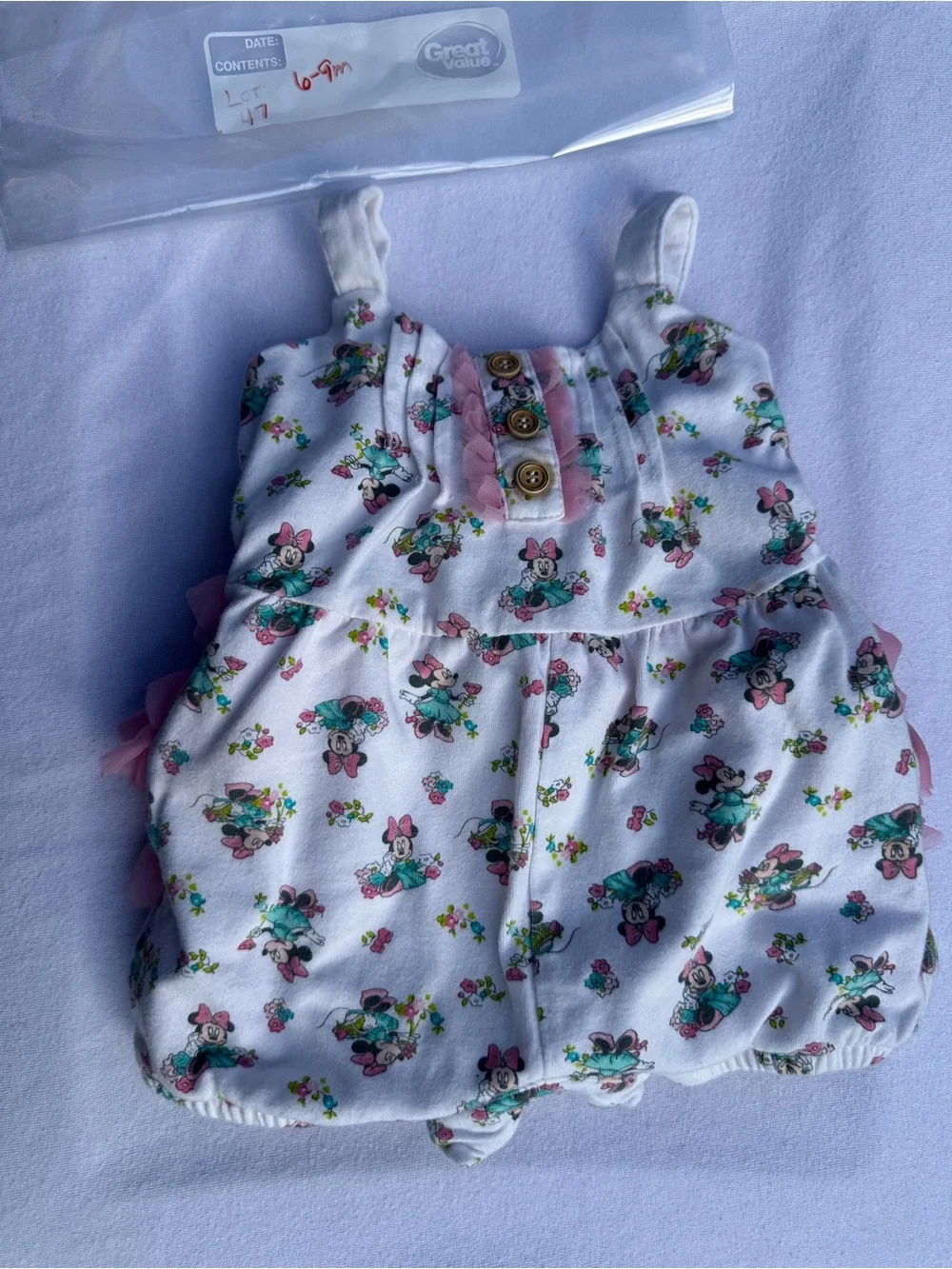 Disney Pink Ruffle Minnie Mouse One-Piece(47)